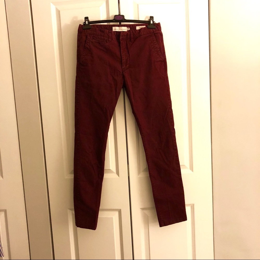 H&M Maroon Skinny Chinos